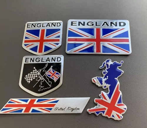 5 piezas de calcomanías de emblema de bandera de la Unión Jack británica de metal para autos, camiones y SUV, calcomanías patrióticas de la bandera