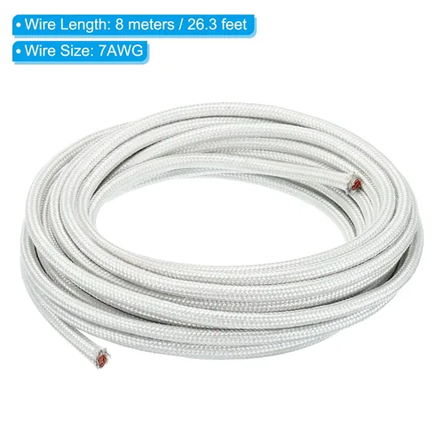 Miniatura 2 de PATIKIL Cable de alta temperatura de 26.3 pies, 7 AWG, -76.0-662.0 °F, fibra de vidrio de mica, cable electrónico, aislado, resistente al calor
