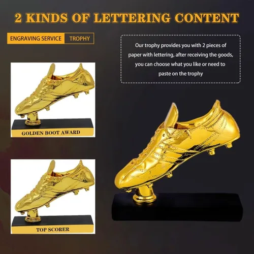 Miniatura 3 de Trofeos de premio Trofeos de Premio Bota de Oro, Premios de Ganadores de Competencia de Fútbol, Recuerdo de resina en forma de zapato