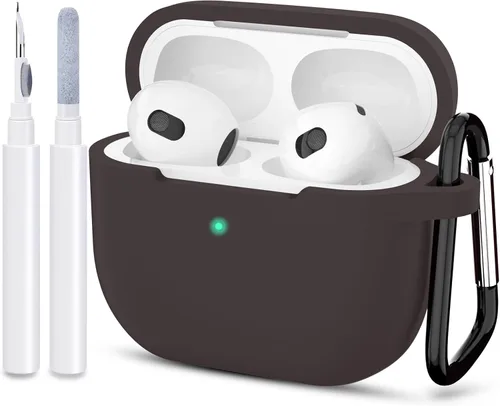 Miniatura 23 de Compatible con AirPods 3, funda protectora de silicona para AirPods de tercera generación 2021, carga inalámbrica, azul oscuro