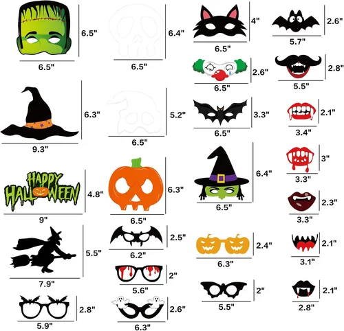 Miniatura 4 de Juego de 62 decoraciones de fiesta de Halloween, accesorios de cabina de fotos de Hallowmas, globos, pompones, espirales colgantes, remolinos