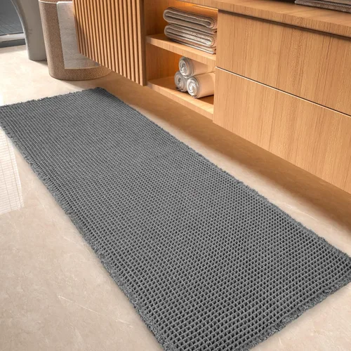 Miniatura 18 de tchdio Tapete de baño con borlas, súper absorbente, antideslizante, ultrasuave, lavable a máquina, con borlas, para el suelo del baño, junto a