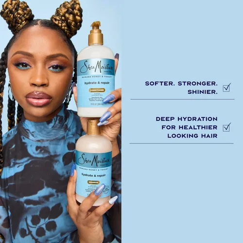 Miniatura 10 de SheaMoisture Hydrate & Repair Acondicionador de Miel de Manuka y Yogur Acondicionador para Cabello Dañado Acondicionador de Manteca de Karité 13 oz