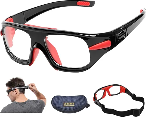 Miniatura 11 de SooGree Gafas Deportivas de Squash y Racquetball, Gafas de Baloncesto, Correa Ajustable, Resistente al Impacto