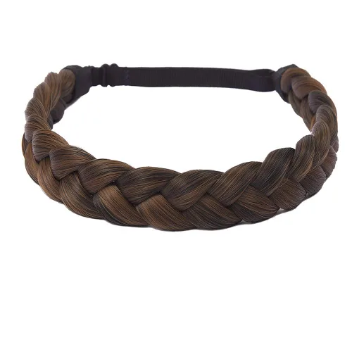 Miniatura 14 de Diadema trenzada para mujer, 3 hebras, sintéticas, trenzadas, diademas elásticas para el cabello, accesorios para el cabello a la moda