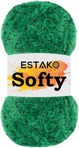 Miniatura 45 de Estako Softy 100% Poliéster Esponjoso Suave Grueso Peso #5 Hilado para Crochet y Tejido 3.52 oz (100 gr) 98 Yds (90 m) (9110 - Blanco)