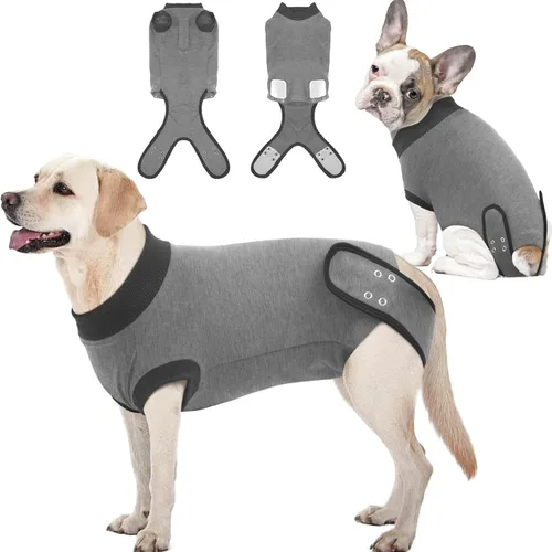 Miniatura 14 de IDOMIK Traje de recuperación para perros – Mono ajustable antilamidas para después de la cirugía, traje esterilizador de esterilización masculino
