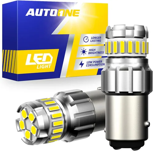 Miniatura 9 de AUTOONE Bombilla LED roja 1157 para luces de freno, bombillas LED BAY15D 2057 2357 7528 para luz trasera, 300% más brillantes, Canbus listas