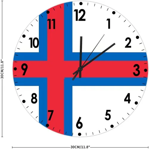 Miniatura 745 de Cheyan Reloj de pared con bandera de Canadá de 12 pulgadas, silencioso, sin tictac, de PVC, funciona con pilas, reloj redondo decorativo, regalo
