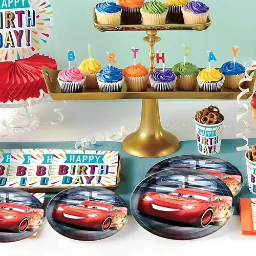 Miniatura 3 de Platos redondos de papel para cena, 9 pulgadas, Disney Cars, 8 piezas