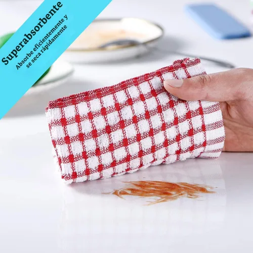 Miniatura 4 de Juego de toallas y paños de cocina, 16 x 25 12 12 12 pulgadas, juego de platos de algodón a granel para lavar platos, trapos todos los días, cocinar