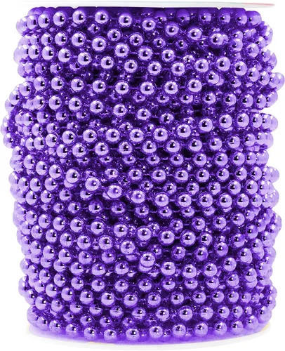 Miniatura 46 de Mandala Crafts Rollo de cadena de perlas negras de 0.157 pulgadas (0.157 in), guirnalda de perlas de 44 yardas para decoración de bodas, arreglos