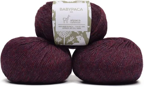 Miniatura 27 de 100% Hilo de Lana de Alpaca Bebé (Juego de 3 Madejas, 150 Gramos) Peso DK - Hecho en Perú - Celestialmente Suave y Perfecto para Tejer y Ganchillo