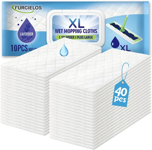 Miniatura 11 de 20 paños de limpieza húmedos XL resistentes compatibles con Swiffer Sweeper XL Mop, almohadillas húmedas desechables tamaño XL para limpieza