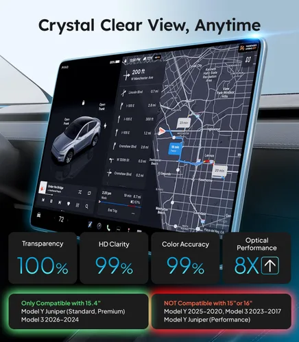 Miniatura 2 de Wigoo Protector de pantalla HD para Tesla 2025 Model Y Juniper y Model 3 [sin huellas dactilares y transparente HD] Accesorios para modelos modelo 3
