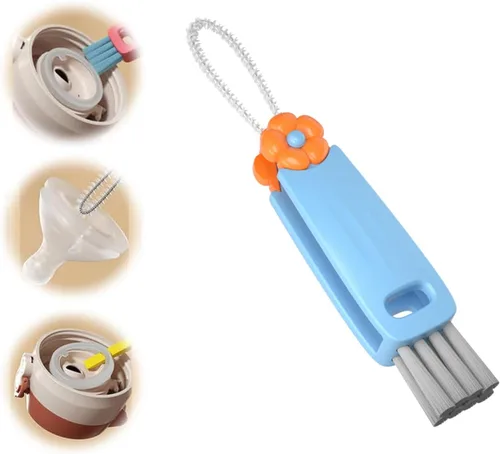 Miniatura 4 de Cepillo de limpieza de ranuras de tapa de taza 3 en 1, cepillo de botella multifuncional, limpiador de ranuras de tapa de taza, herramientas