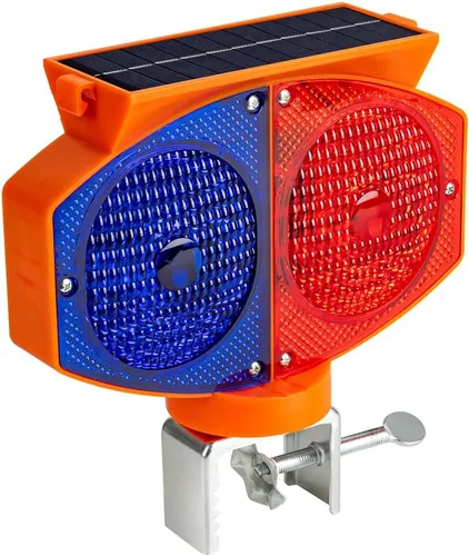 Luz solar estroboscópica de advertencia, 3 modos de funcionamiento, luces de tráfico intermitentes rojas y azules de doble cara, inalámbricas,
