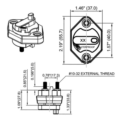 Miniatura 4 de ZOOKOTO Inversor de fusible de 10 A con botón de reinicio manual para auto, camión, caravana, remolque marino, impermeable, 12 V-32 V CC, 10 amperios