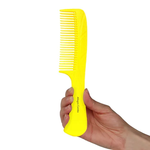 Miniatura 19 de Allegro Combs #1004 - Peine desenredante de dientes anchos irrompible, acabado brillante galvanizado degradado, peine de mango para cabello natural