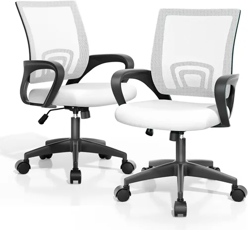 Miniatura 26 de Magshion Silla ergonómica de escritorio de oficina, silla de computadora de malla con respaldo medio, silla giratoria con respaldo transpirable