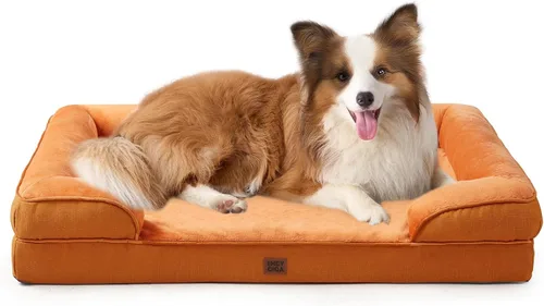 Miniatura 42 de EHEYCIGA - Cama ortopédica para perro grande, impermeable, de espuma viscoelástica y espuma tipo caja de huevos, bordes elevados, antideslizante
