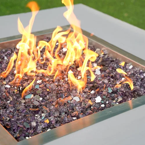 Miniatura 28 de Stanbroil - Vidrio de fuego de 10 libras – Cristal de fuego templado reflectante de 1/2 pulgada para chimenea de hoguera, azul Pacífico reflectante