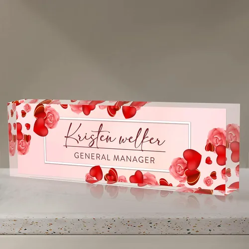 Miniatura 39 de Placa de nombre de escritorio personalizada, placas de identificación acrílicas personalizadas para escritorio, accesorio de oficina para mujeres