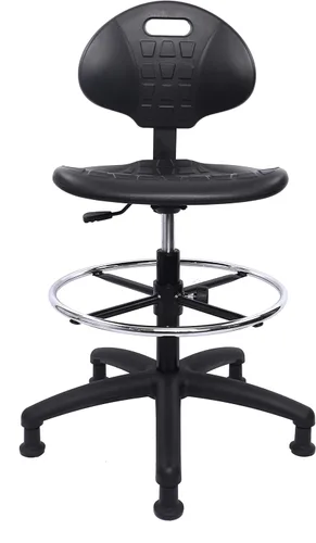 Miniatura 6 de (Taburete de banco alto, deslizadores no enrollables, fáciles de limpiar! Taburete ergonómico de dibujo de poliuretano. Rango de altura del asiento