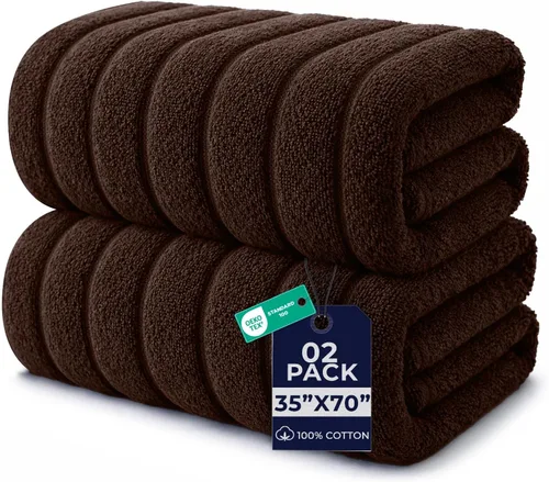 Miniatura 22 de DAN RIVER Paquete de 1 toalla de baño jumbo de 40 x 80 pulgadas, toallas de baño extragrandes de secado rápido para baño, toallas suaves y Verde