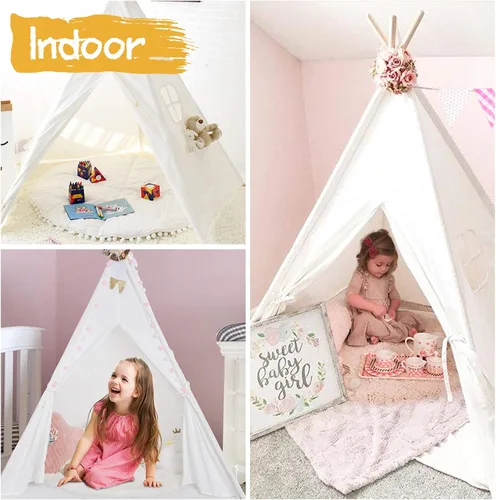 Miniatura 5 de Tienda de campaña tipi Sumerice para niños con funda de transporte, tienda de campaña plegable para niñas, juguete de casa de juegos, regalo