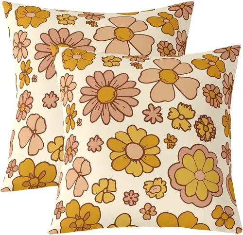 Miniatura 15 de Juego de 2 fundas de almohada rosas de 16 x 16 pulgadas, fundas de almohada suaves con flores florales de rosas para sala de estar, dormitorio