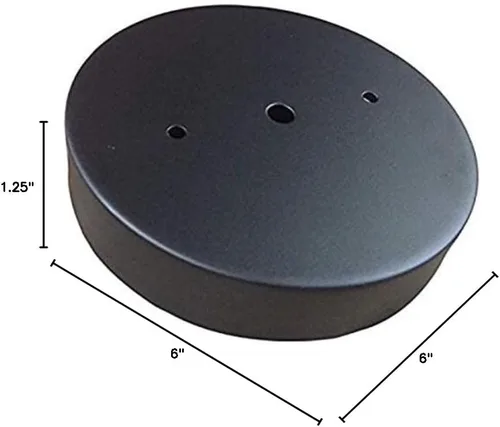 Miniatura 5 de Kit de luz de techo de un solo agujero negro de 6 pulgadas con herrajes, profundidad y ancho extra que los toldos estándar