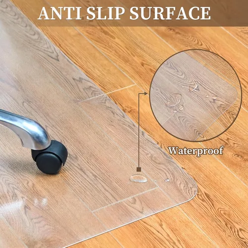 Miniatura 6 de Tapete para silla de oficina para suelos duros, tapete protector de suelo grande de 35 x 55 pulgadas, tapete para silla de escritorio fácil rodante