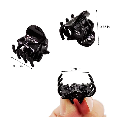 Miniatura 2 de 50 piezas de mini pinzas para el cabello, pinzas de agarre fuerte multifunción para flequillo. (Negro)