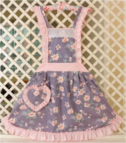 Miniatura 13 de CRB Fashion Delantal para mujeres para cocinar y hornear Delantales de chef de cocina para damas, mujer, con bolsillo Floral rosa