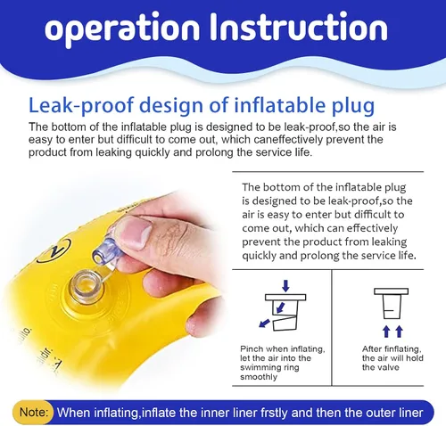 Miniatura 7 de Chaleco de natación para niños pequeños de 3-6/5-12 años, 30-50/50-90 libras, flotadores inflables portátiles para piscina con hebilla de seguridad