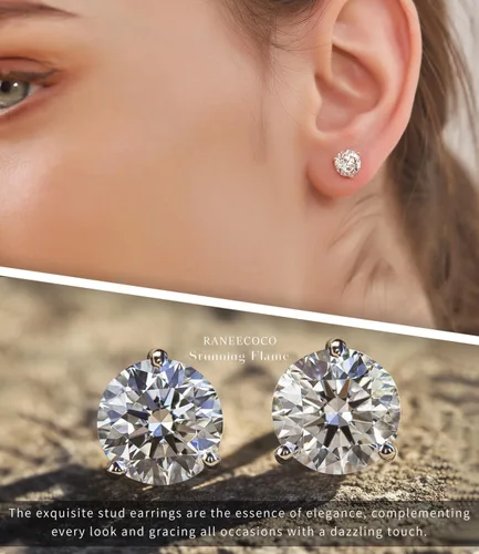 Miniatura 6 de Aretes tipo dormilona Stunning Flame de plata chapada en oro de 18 quilates y con diamantes de imitación de circonia cúbica