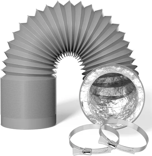 HOXHA Manguera de ventilación de secadora de 4", conducto de ventilación de secadora, conducto de aire aislado flexible Manguera de escape para kit
