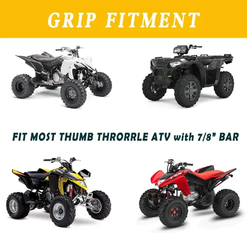 Miniatura 2 de 7/8'' ATV Grips Universal Handlebar Grips Soft Rubber Motorcycle Grip for ATV Polaris Thumb Throttle Kid Youth 4 Wheeler Quad 400ex Rojo