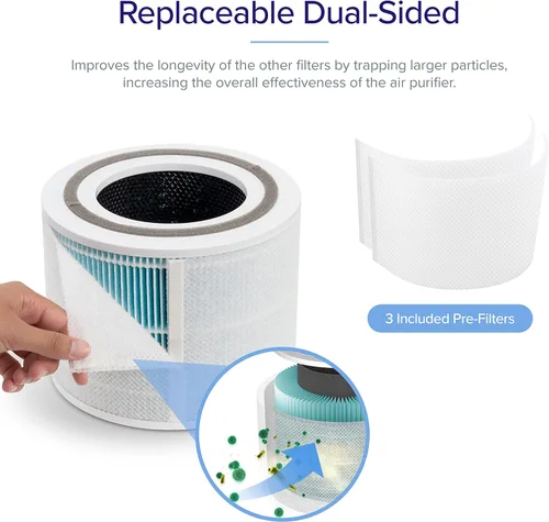 Miniatura 4 de LEVOIT Filtro de repuesto Core 300-P para purificador de aire, removedor de humo, filtros Core300S-P genuinos, compatible con el modo de suspensión
