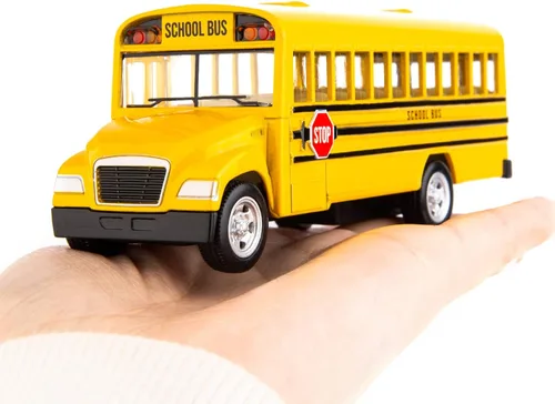 Miniatura 6 de BDTCTK Autos de juguete de autobús escolar amarillo fundido a presión para niños, automóvil de 5 pulgadas con puertas de apertura y neumáticos
