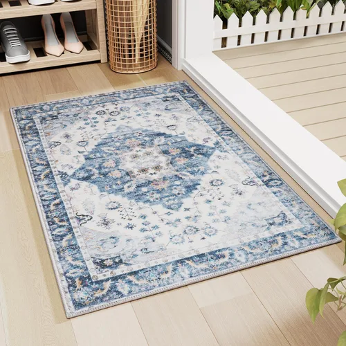 Miniatura 9 de Hargiis Alfombra de área, 2 x 3, antideslizante, lavable, alfombra para puerta interior, alfombra para dormitorio, cocina, entrada o baño, alfombra