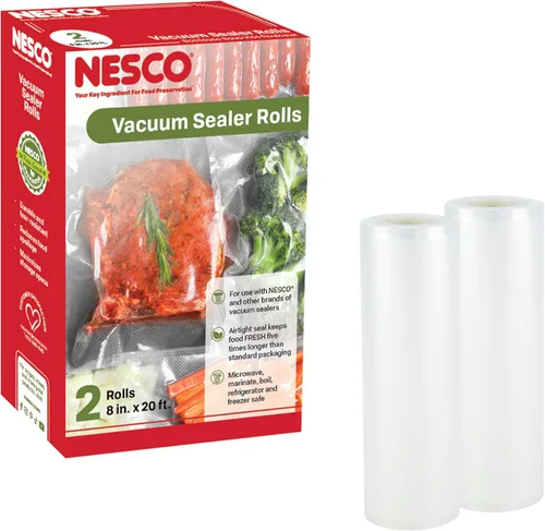 NESCO Bolsas selladoras al vacío de 7.9 in x 236.2 in, uso para cocción al vacío o preparación de comidas, sin BPA, aptas para lavavajillas,