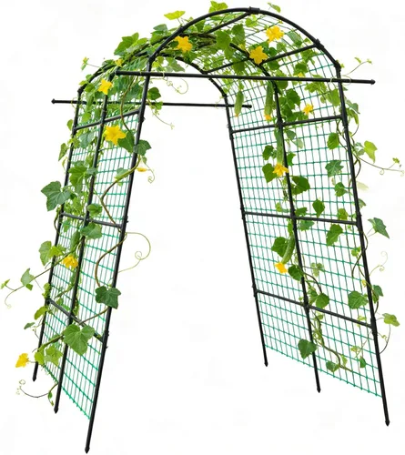 Miniatura 9 de AGTEK Paquete de 2 enrejados plegables de pepino de 18 x 46 pulgadas con bridas de cremallera, soporte para plantas, un marco de enrejado de metal