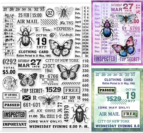 Miniatura 9 de GLOBLELAND Sellos de goma con marca de correo para tarjetas, sellos transparentes de silicona de gran tamaño de 11.7x8.3 pulgadas para hacer