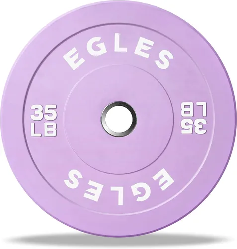 Miniatura 9 de EGLES Placas de Peso Olímpicas de Colores Vibrantes, Placas de Barra de Goma, Placa Parachoques de Goma Virgen Estándar de 2 Pulgadas de 10 15 25 35