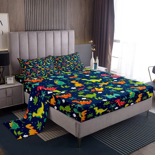 Miniatura 10 de Juego de sábanas de camping Happy Camping para niños Queen 4 piezas, juego de ropa de cama de autocaravana, juego de sábanas de accesorios de coche