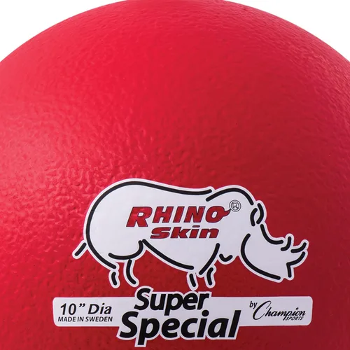 Miniatura 2 de Champion Sports Pelota de piel de rinoceronte súper especial, color rojo, 10 pulgadas