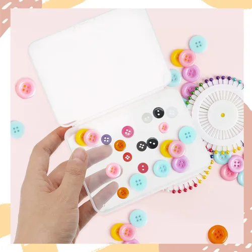 Miniatura 7 de Paquete de 6 Contenedores de Almacenamiento de Plástico Transparente Rectangulares Pequeños Caja Estuche con Tapa con Bisagras Organizador