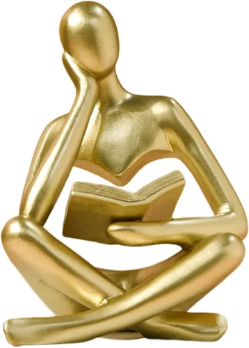 Miniatura 10 de UTTCMK Estatua de pensador para decoración de estantería, arte abstracto, escultura de pensador, estética, decoración moderna del hogar para sala